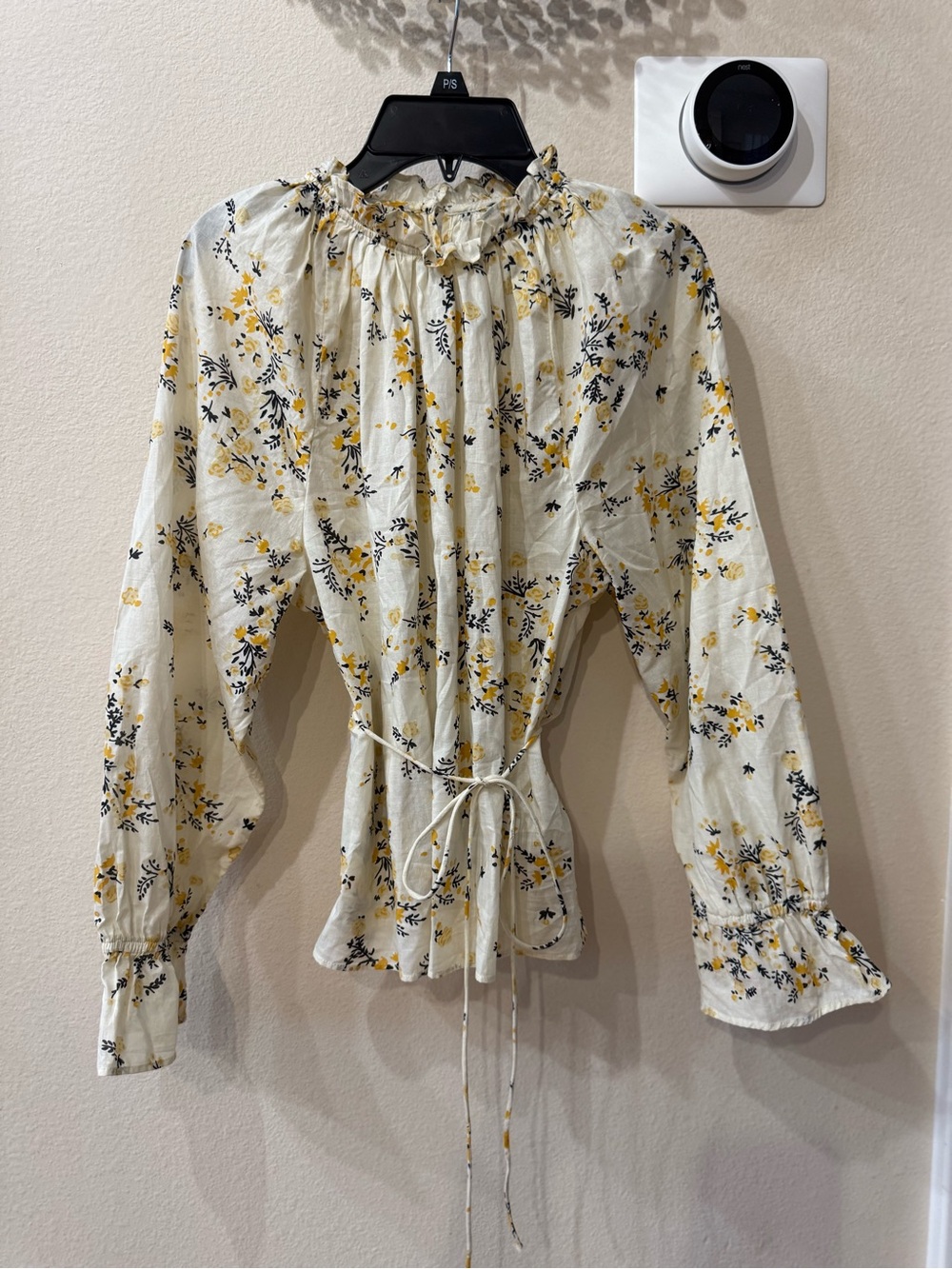 J. Crew Poet Elastic Cuffs Long Sleeve Floral Pattern Top Size S